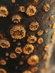 Aufkleber - Close up view reveals diverse microbes thriving on common surfaces like door handles and smartphones. Generative AI