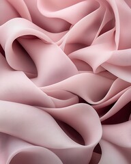 Abstract pink fabric texture with soft folds and curves.