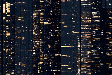 Wall Mural - Night cityscape, glowing windows, urban texture.