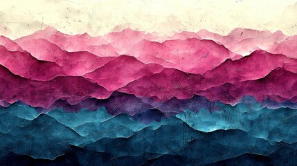 Canvas Print - Colorful, layered mountain range.