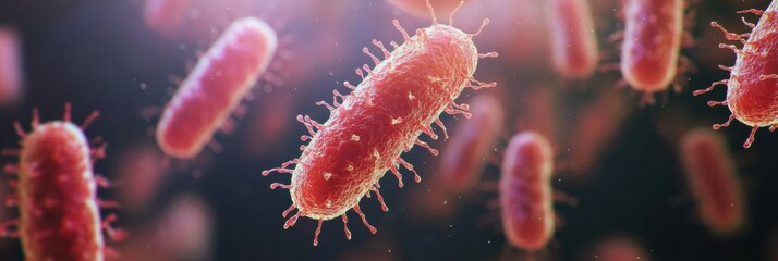 Aufkleber - Close up view of microbes on commonly touched surfaces like door handles and smartphones in an urban environment. Generative AI