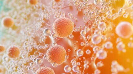 Aufkleber - Close up view of microbes found on common surfaces like door handles and smartphones revealing everyday hygiene challenges. Generative AI