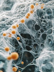 Poster - Close up view reveals diverse microbes present on commonly touched surfaces in everyday environments. Generative AI