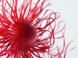 Wall Mural - close-up of a red abstract object on a white background