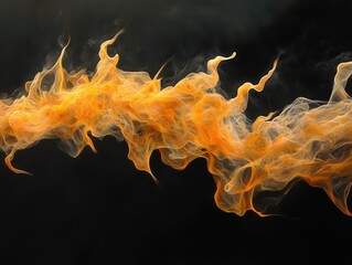abstract orange smoke on a black background