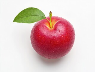 fresh plum on white background