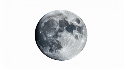 Wall Mural - full moon isolated in white