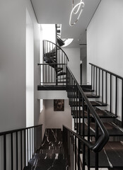 Wall Mural - black marble staircase in private house