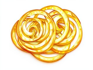 Wall Mural - golden spiral rings on a white background