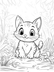  Kitten coloring page