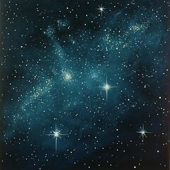 Wall Mural - a painting of a starry night sky