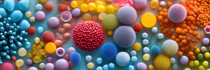 Poster - Exploring the hidden world of microbes on common surfaces like door handles and smartphones. Generative AI