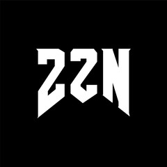 Wall Mural - ZZN letter logo design for technology company. ZZN logo design black and white color combination. ZZN logo, ZZN vector, ZZN design, ZZN icon, ZZN alphabet. ZZN typography logo design.