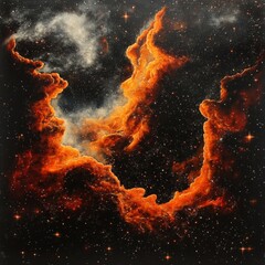 Wall Mural - a vibrant nebula in a starry night sky