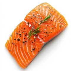 Wall Mural - fresh raw salmon fillet with seasoning and herb