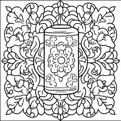 Bier, sakral, Mandala, coloring page, Malbuch für Erwachsene, Malbuch Männer, Bier, Kloster, Brauerei 