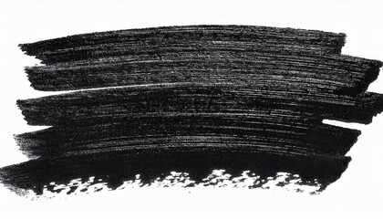 Fototapete - bold textured black brushstroke abstract on white background, ideal for minimalist design, graphic overlay, or modern artwork use