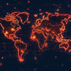 Aufkleber - Global map showcasing regions affected by epidemic outbreaks during recent years. Generative AI