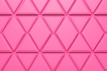 Canvas Print - Pink geometric triangle pattern background.