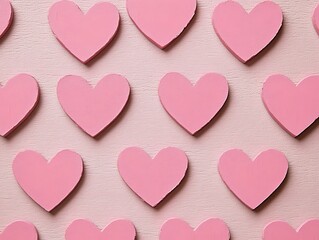 Poster - Pink hearts pattern on pink background. (2)