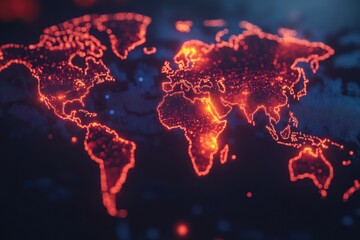 Aufkleber - World map displaying global epidemic outbreak zones in high visibility format. Generative AI