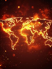 Aufkleber - World map showing zones of epidemic outbreaks and their global impact on health. Generative AI
