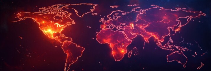 Aufkleber - World map showing regions affected by epidemic outbreaks and health risks globally. Generative AI