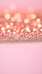 Canvas Print - Rose gold glitter bokeh lights background.