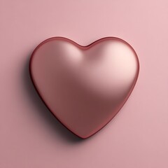 Wall Mural - Rose gold heart on pink background.