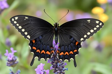 Sticker - butterfly on flower