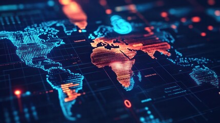 Global Network: Digital World Map Visualization