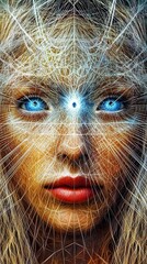 Wall Mural - Exploring the Depths of Quantum Consciousness Through Vibrant Visual Representation