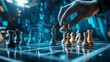 © Lush Diaries - Strategic move.  A hand places a chess piece on a futuristic board.