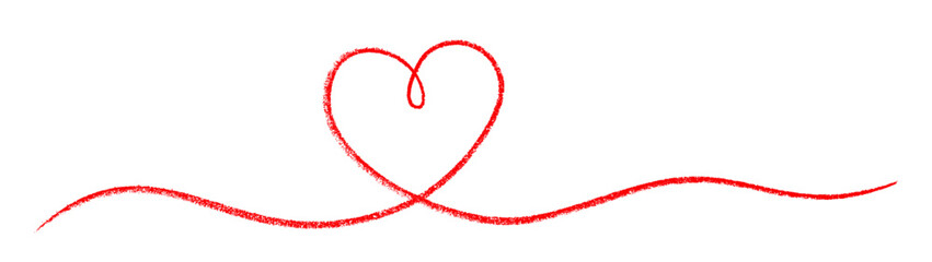 Wall Mural - vector illustration of a red heart drawn with a single flowing line, symbolizing love and simplicity