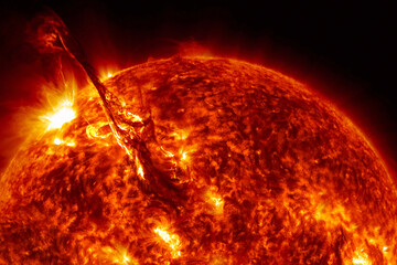 Wall Mural - sun on a dark background. elements of this image furnished by nasa