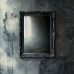 Poster - Dark Reflection: Antique Mirror in a Gothic Room