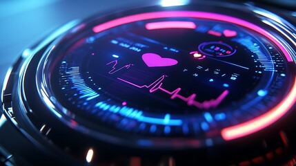 futuristic smartwatch with a holographic interface