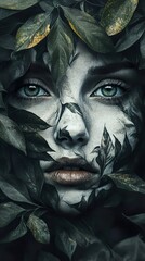 Wall Mural - Enchanted Forest Woman: A Surreal Portrait