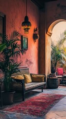 Canvas Print - Cozy Moroccan Interior Design: A Serene and Elegant Space