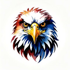 Wall Mural - american eagle head illustration.