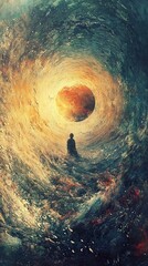 Wall Mural - Surreal Cosmic Journey: A Soul's Introspective Voyage