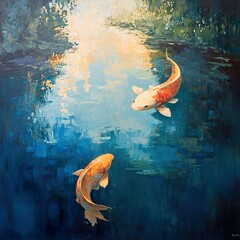 Wall Mural - Koi Pond: Serene Aquatic Harmony