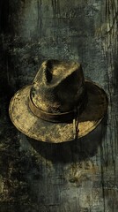 Wall Mural - Vintage Hat: A Timeless Grunge Photography