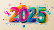 © ChristacilinCreative - Paint brush stokes number 2025 fun colorful for new years banner concept