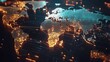 © nattaya - A global network concept with illuminated lines connecting key cities across the world map, symbolizing international business, global trade, and digital connections