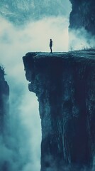 Canvas Print - Solitude on a Cliff: A Dramatic Landscape