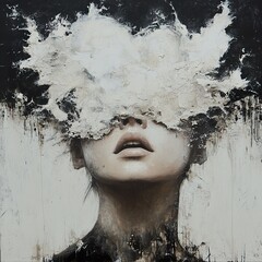 Wall Mural - Hidden Emotion: An Abstract Portrait Painting