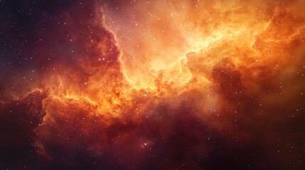 Canvas Print - fiery nebula cosmic cloudscape: a celestial tapestry of orange and red hues