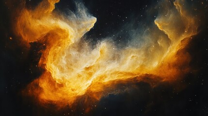 Wall Mural - Cosmic Nebula: A Fiery Dance of Celestial Gases in Deep Space