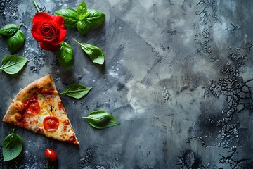 Wall Mural - Pizza Margherita with mozzarella cheese, basil and tomato sauce